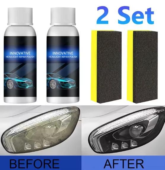 Car Headlight Repair Fluid, Scratch Remover Pack of 2