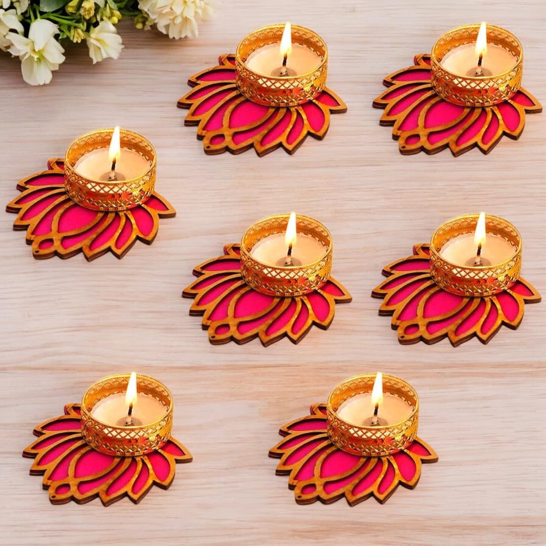 Traditional Lotus Candle Holder (Pack of 4)